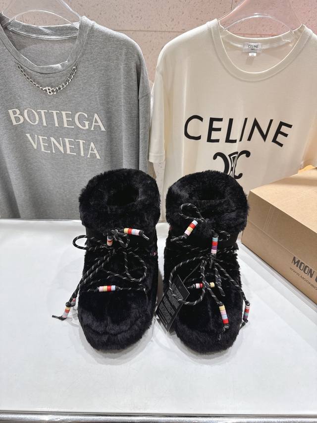 High version factory furry style Moon Boot 2025Ss autumn and winter hit warm thi