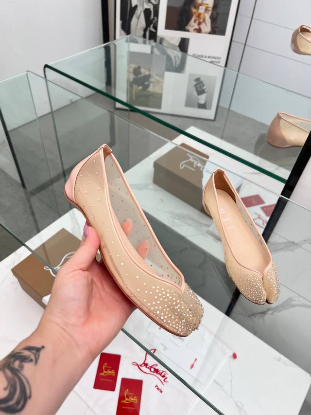 Maison Margiela & Christian Louboutin Collaboration: Red-Sole Split-Toe Flats. M