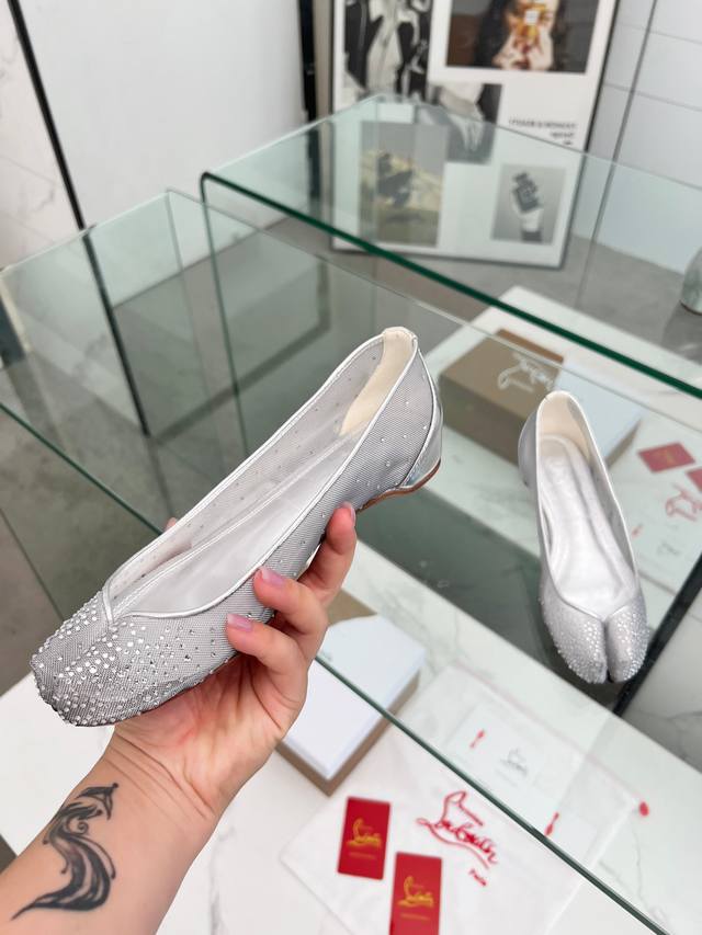 Maison Margiela & Christian Louboutin Collaboration: Red-Sole Split-Toe Flats. M