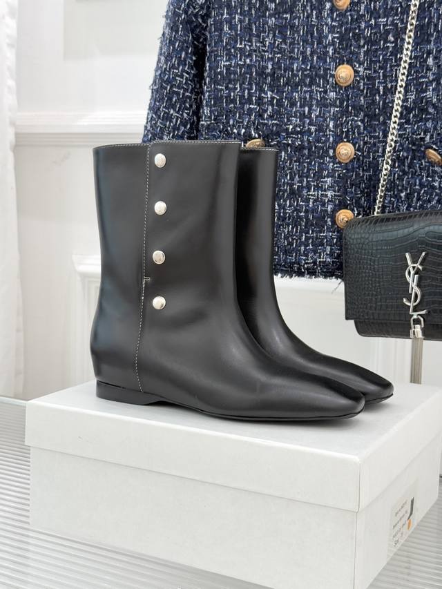 Factory price Immi 25Wf new riveted square toe flat short boots When the coolnes