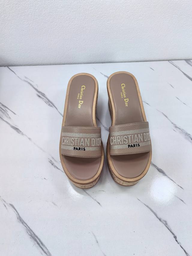 Dior's new Spring/Summer 2025 collection | 10cm thick-soled Dway wedge slippers,