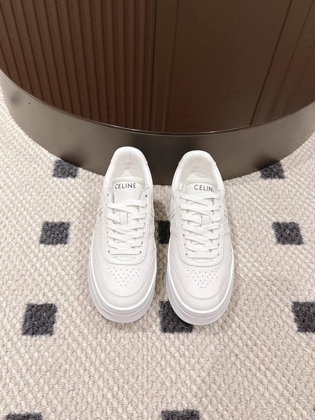 Sizes 35-40 41 Custom Made Celine's new 2025 thick-soled 5cm classic white shoe