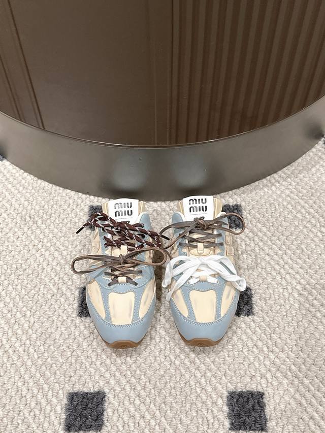 miu Miu's leather half-slip sneakers embody the perfect fusion of sport and eleg