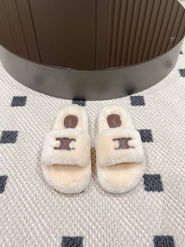 Size 35-40. Celine's furry slippers have made me fall in love all over again th