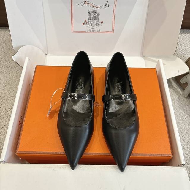 Factory price of leather buckle p Hermes Kelly ballet flats, original disassembl