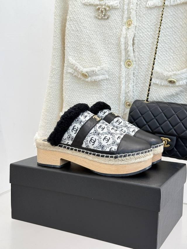 Factory Price: Chane* | Chanel 25K New Autumn/Winter Double C Solid Wood Sole T