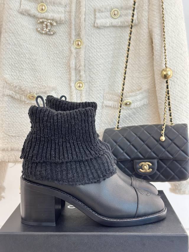 Factory Price: Chane* | Chanel 24K New Fall/Winter Double C Chunky Heel Sock Bo