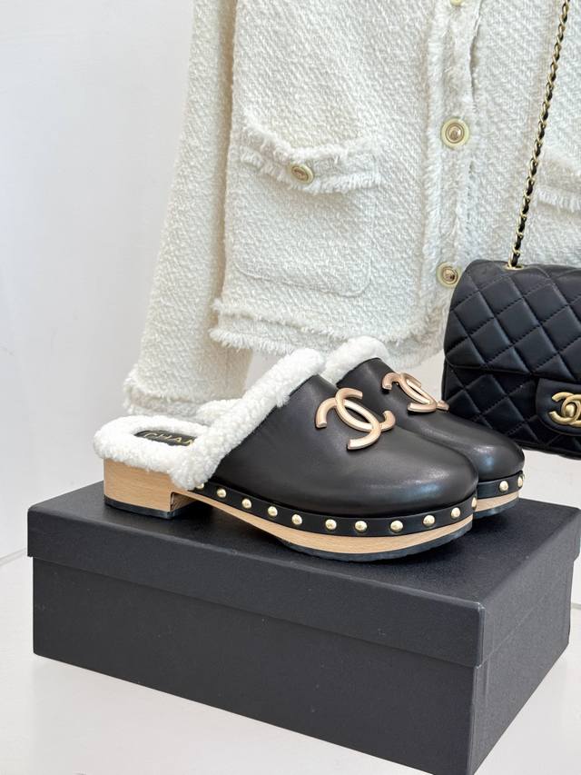 Factory Price: Chane* | Chanel 25K New Autumn/Winter Double C Solid Wood Sole T
