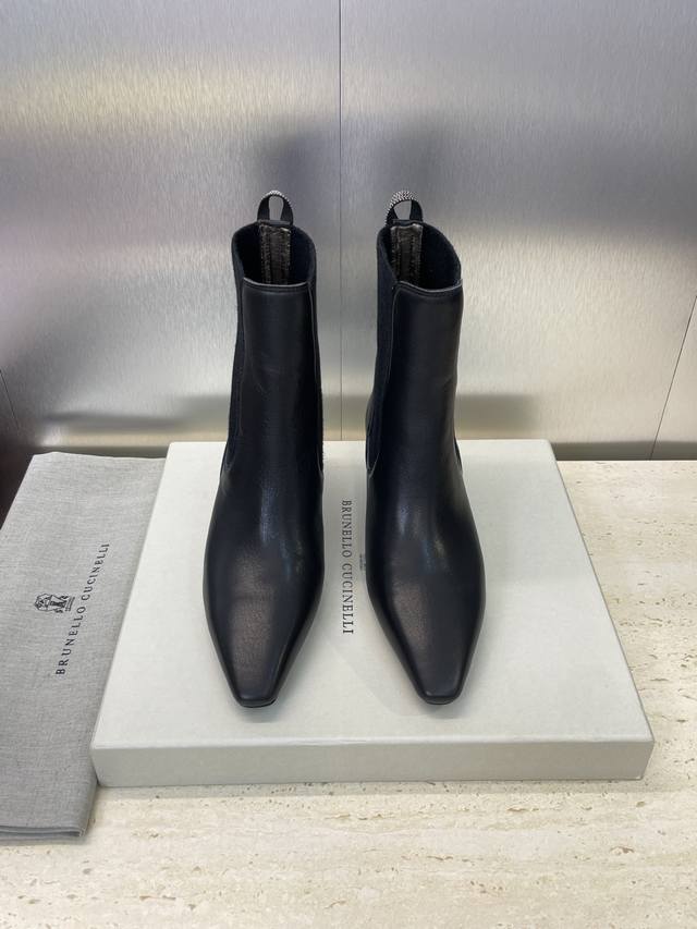 Brunello Cucineli 2025 Autumn/Winter New Stretch Women's Ankle Boots Bc Low-Heel