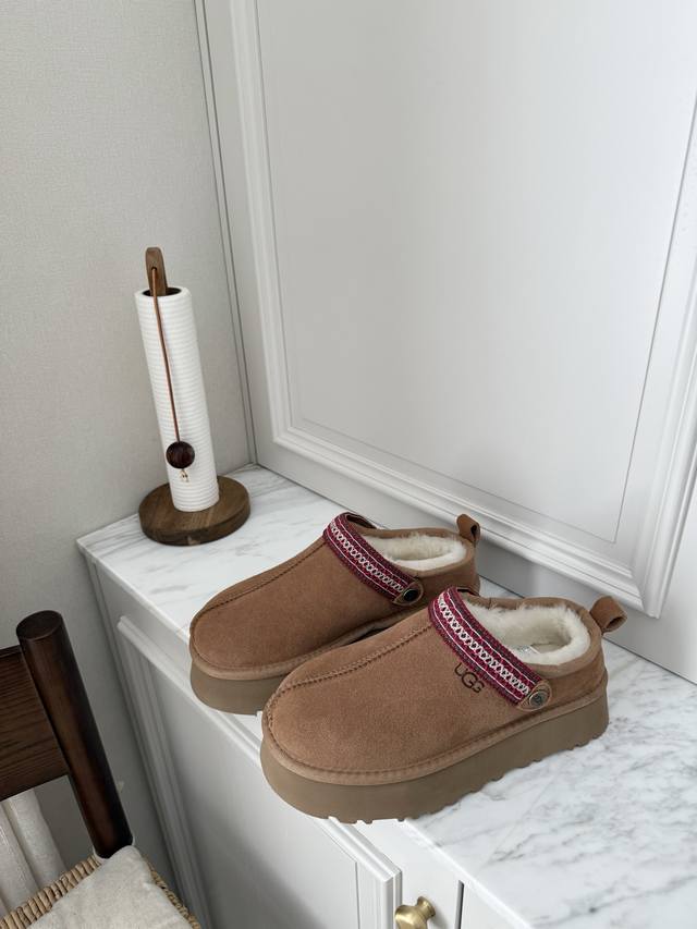 New Ugg webbing two-way ethnic style slippersWool is warm, comfortable and soft