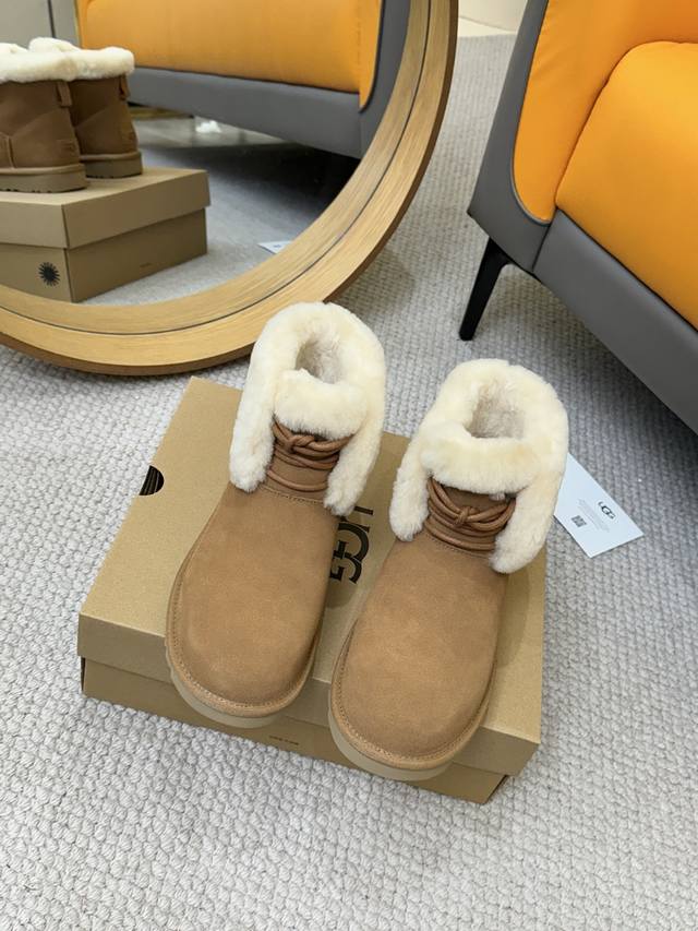 Ugg Fall New Women's Comfortable Casual Classic Lace-Up Snow Boots 1174576 Cow s