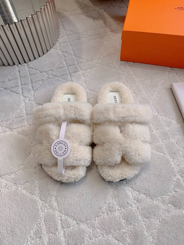 Factory price p Herme* classic style Erjiu fur slippers Super thick Australian