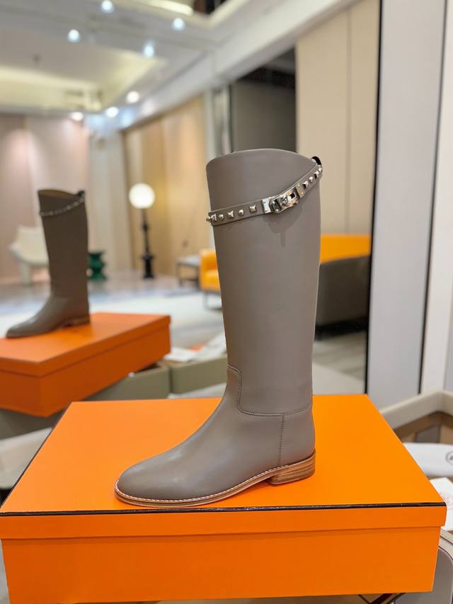 Price: Hermes Justine Calfskin Round Toe Cavalier Boots. Top-quality craftsmans