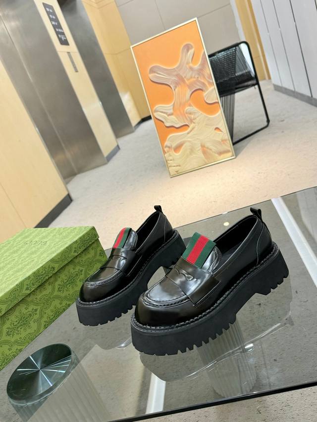 gucc*Ss24 New Red and Green Webbing Loafers Ankle Boots [ ] Original last, top q