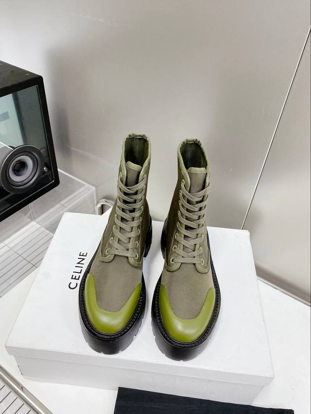 Celine lace-up boots. Celine has nailed the cool, sleek style. These are super c