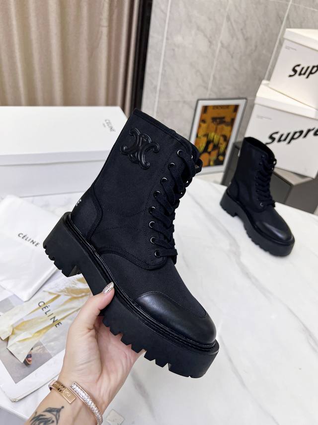 Celine lace-up boots. I have to say Celine has nailed the cool, hook-style look.