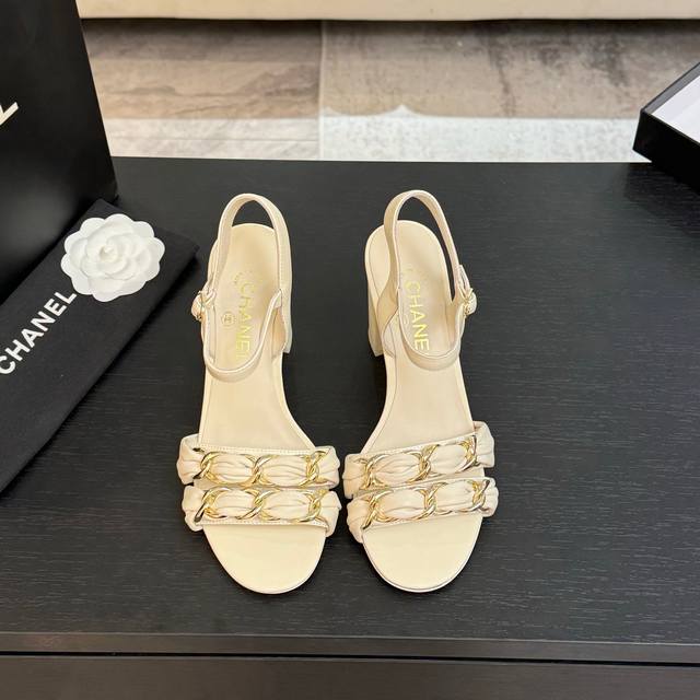 Chanel 25B Large Chain Flat Heeled Sandals A timeless, versatile sandal with a c