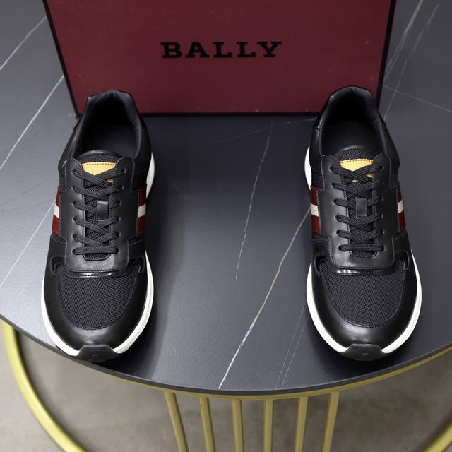 p: Bally's new men's leather-stitched casual sneakers with cowhide lining. Origi p: Bally's new men's leather-stitched casual sneakers with cowhide lining. Origi