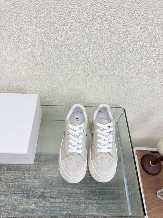 Dior platform sneakers, , original, . Gray with a white sole, made of top-grai