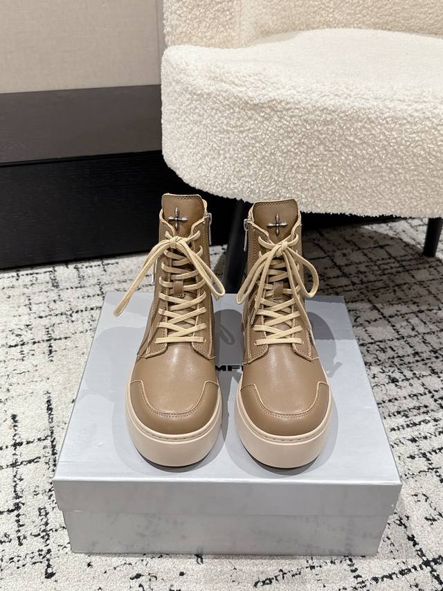 Top version Smfk niche fashion brand 25 new thick-soled lace-up casual short boo