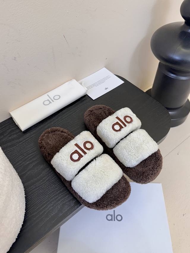 Alo 25 Autumn and Winter Fur and Leather SlippersStepping on the clouds, the fee