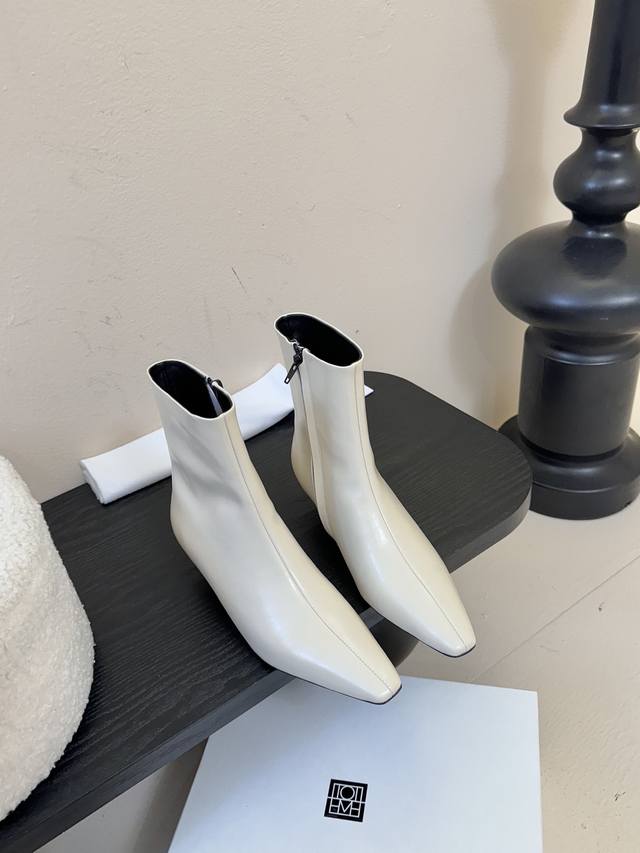 Toteme 25Ss Kitten Heel Ankle Boots Toteme's defining aesthetic is "elegant, cas