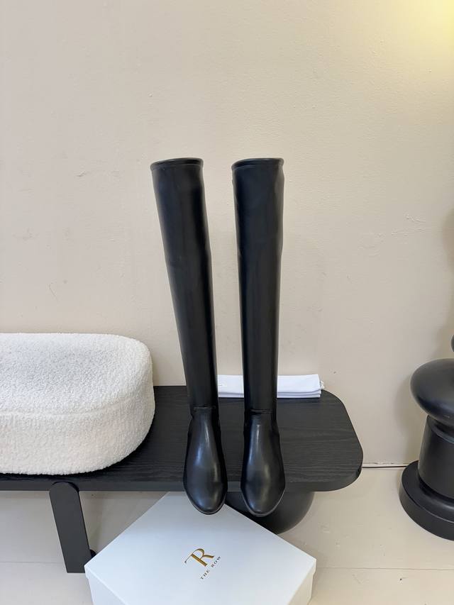 The Row 2025 Early Fall New Tr Stretch Over-the-Knee Boots with Low HeelsThese b