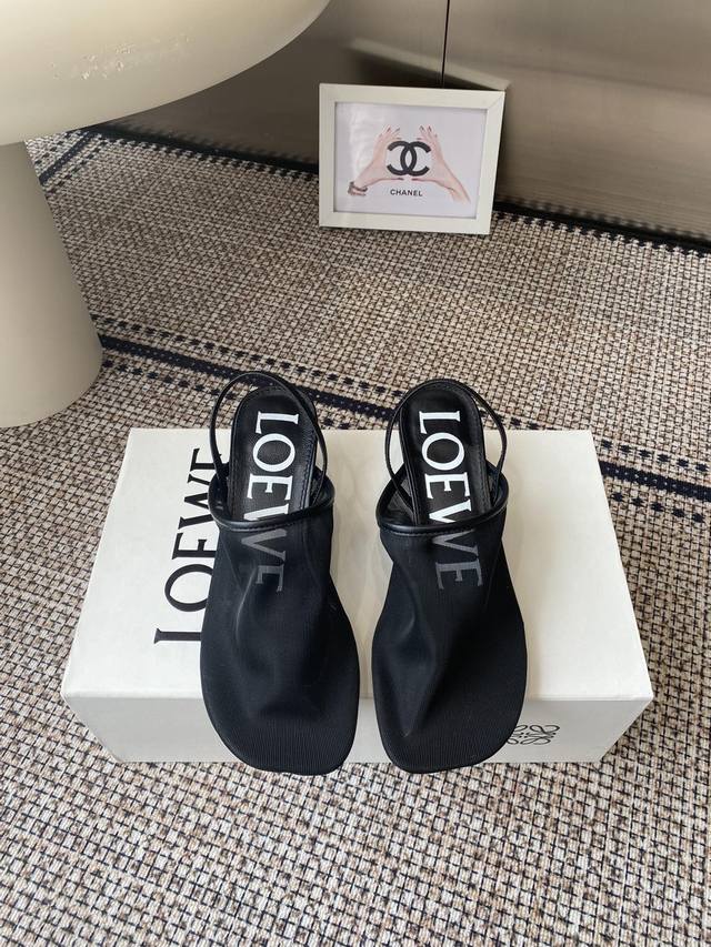 Loewe 25Ss new minimalist mesh high-heeled slipper sandals . A must-have slippe