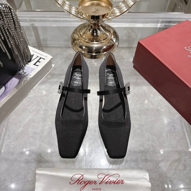 Factory * Rv 25Ss new single-strap double diamond buckle Mary Jane shoes with wh