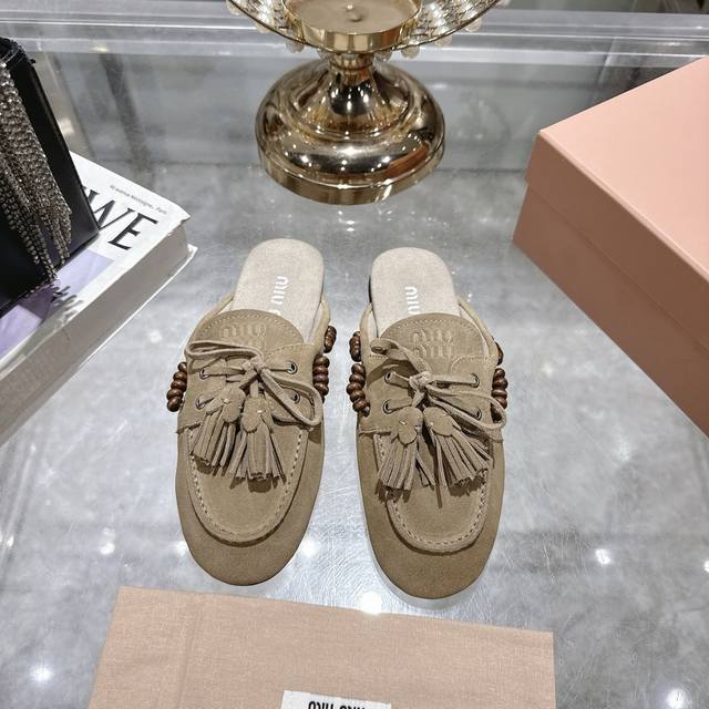 Factory slippers 50Miu Miu lace-up eyelet flats. Miu Miu 25 autumn/winter new sl
