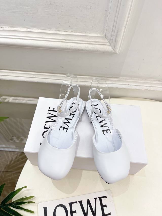 Loewe's new Fall/Winter 2025 Toy ankle-strap ballet flats ( ) are available. As