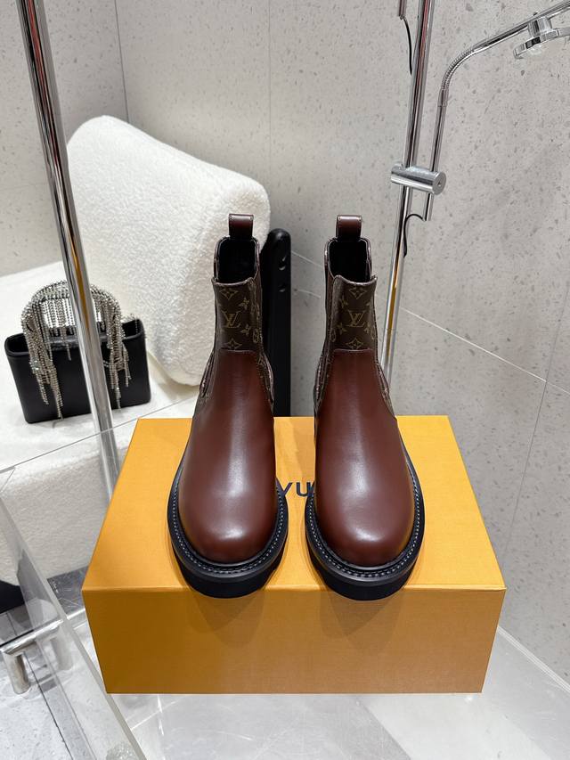 Factory Louis Vuitton 25Ss autumn and winter new Lv round toe elastic band one-