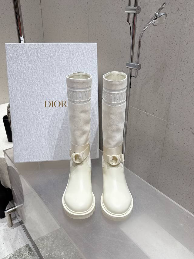 Factory: Leather lining and wool lining Dior Dior autumn and winter new high boo