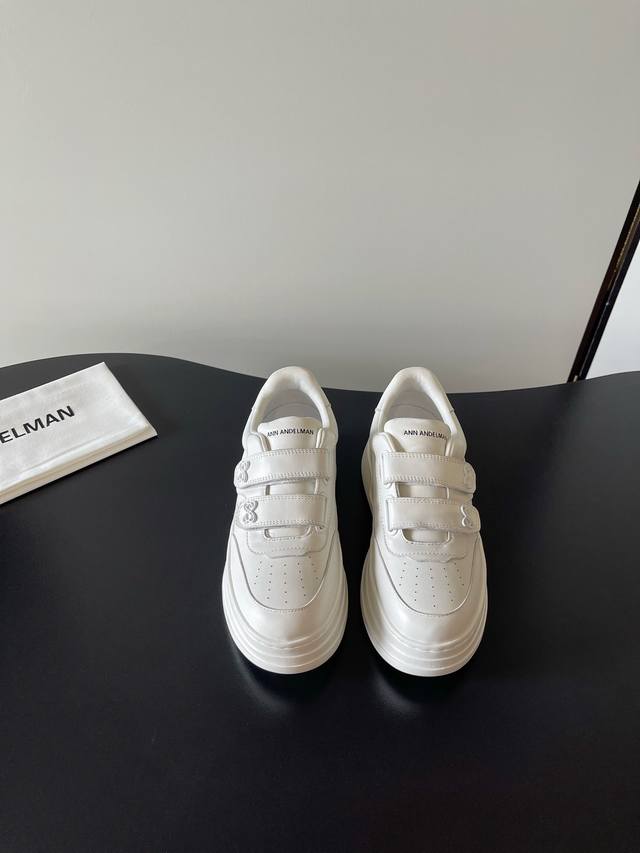 Annandelman's latest Velcro thick-soled Dexter white shoes Thick-soled retro whi