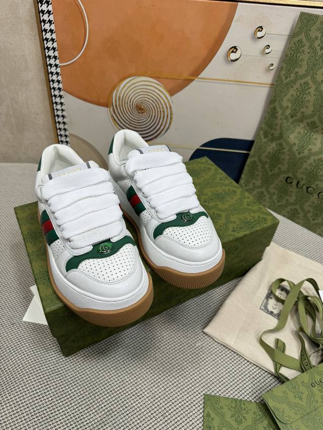 Top version Gucci latest Screener series fat dungaree shoelace chipRmb: 11610 or