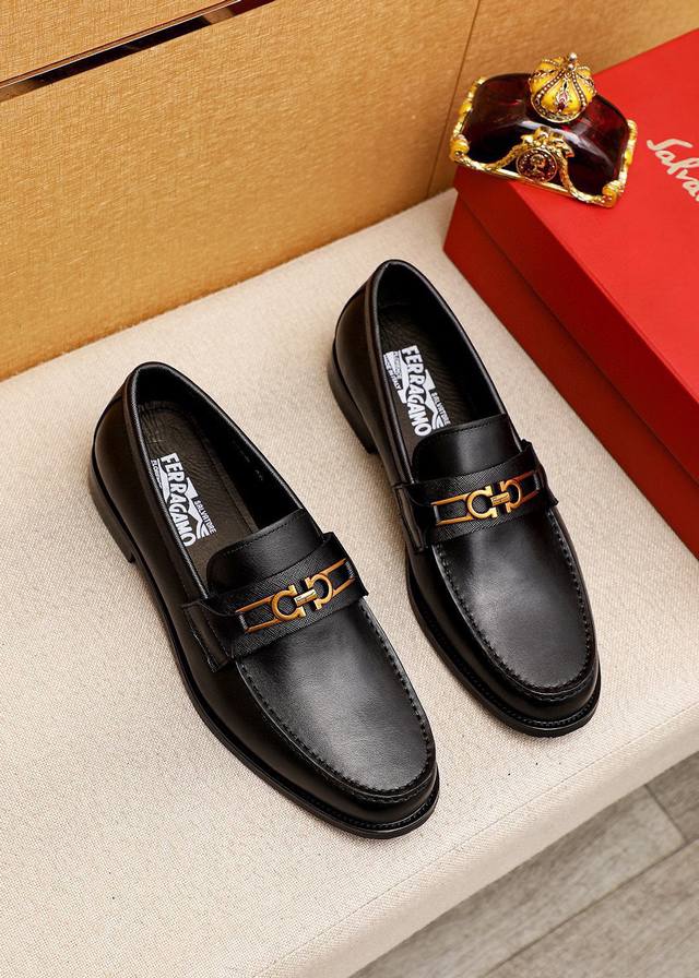 Product Trademark: Ferragamo Casual Leather Shoes Standard Sizes: 38-44, 45, 46