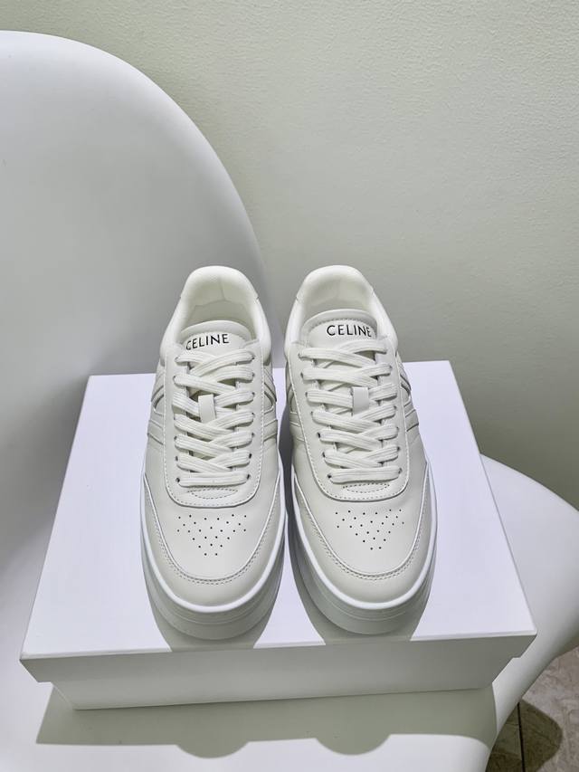 Sizes 35-40 41 Custom Made Celine's new 2025 thick-soled 5cm classic white shoe