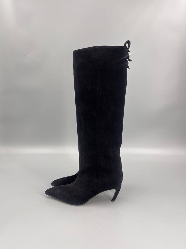 Theattico2025 Autumn and Winter Series Pointed Cat Heel Straight BootsOne-to-one