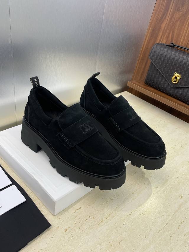 Factory p price p Celine 2025 Autumn and Winter New Series Retro Loafers Celebri