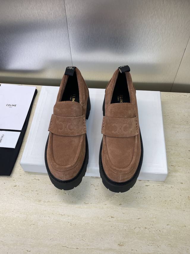 Factory p price p Celine 2025 Autumn and Winter New Series Retro Loafers Celebri