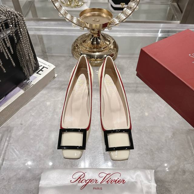 Factory-premium edition RV women's shoes, Trompett mid-heeled, block-heeled, sq