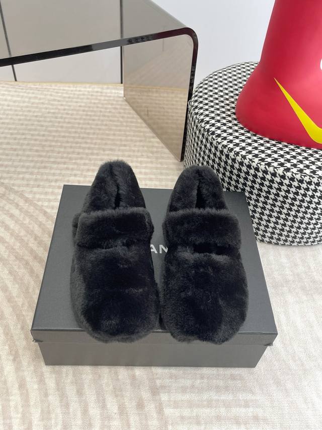 Chanel 25Ss new wool Mary Jane for autumn and winter This fur Mary Jane is so cu