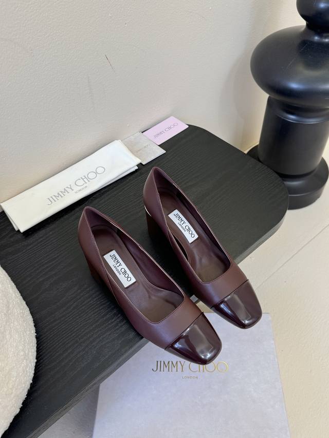 Jimmy Choo inlays sleek, lustrous tones on the toes, brightening your outfit and