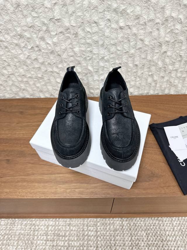 G101 Celine 25Ss new autumn and winter Celine thick-soled lace-up shoes . Many