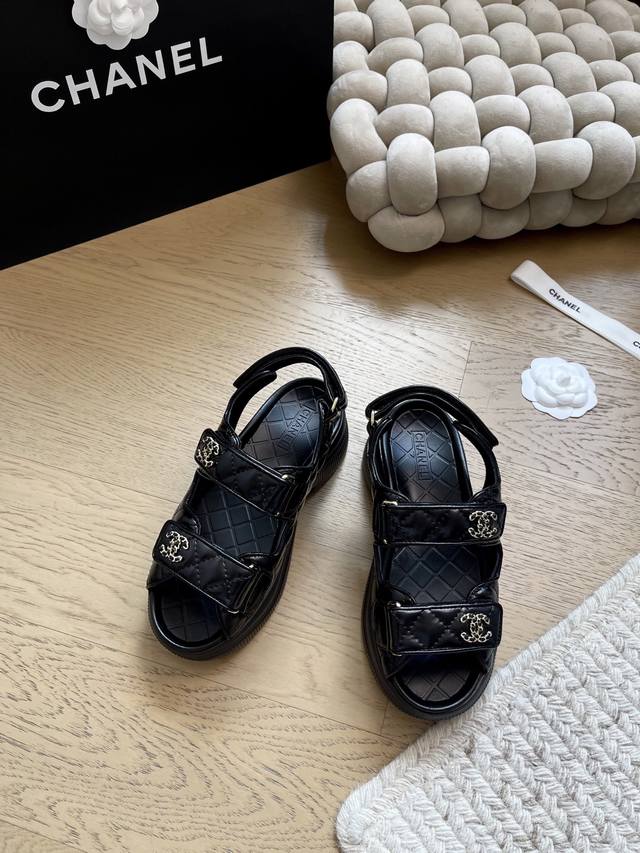 Chanel's new Velcro sandals with thick soles! Premium version! Pre-sale Importe