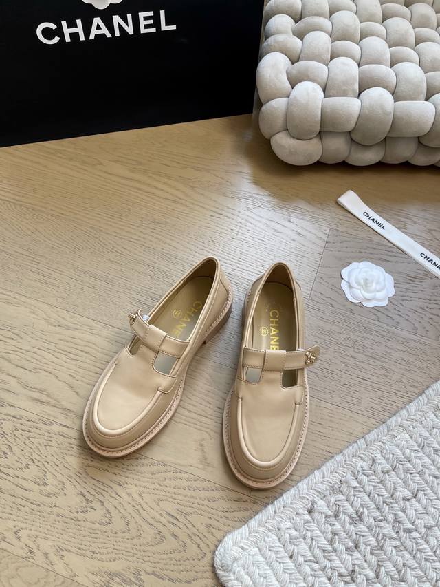 Chanel's new thick-soled double C loafers! Premium version! Pre-sale Cowhide upp