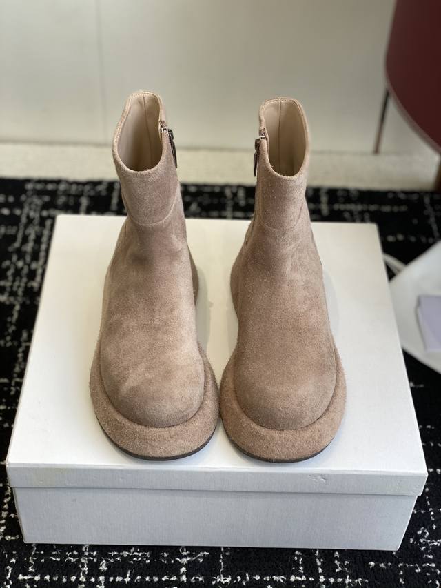 Shopping-level The Row genuine leather French retro round-toe minimalist versati