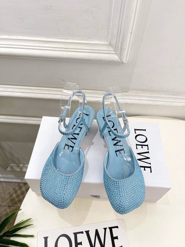 loewe 2025 Autumn/Winter New Arrivals: Toy Ankle-Strap Diamond-Paved Ballet Flat
