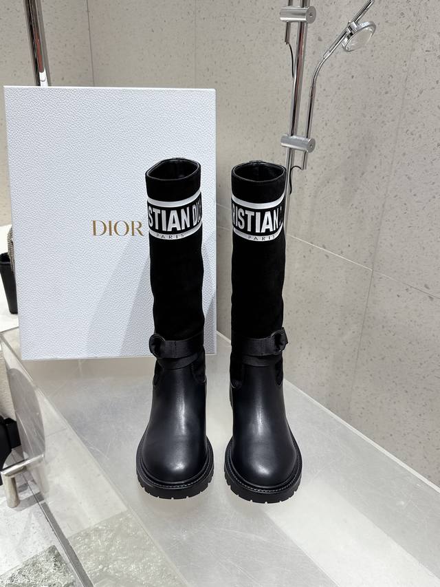 Leather and wool liningDior's new autumn and winter high boots, retro classic lo