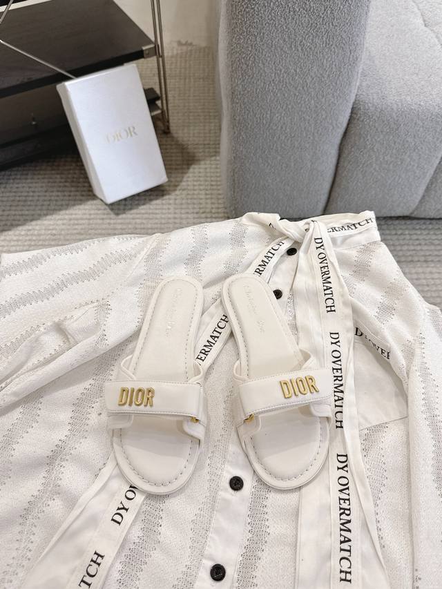 Dior 25Ss Act series beach slippers with Velcro straps. Original 1:1 mold, high-